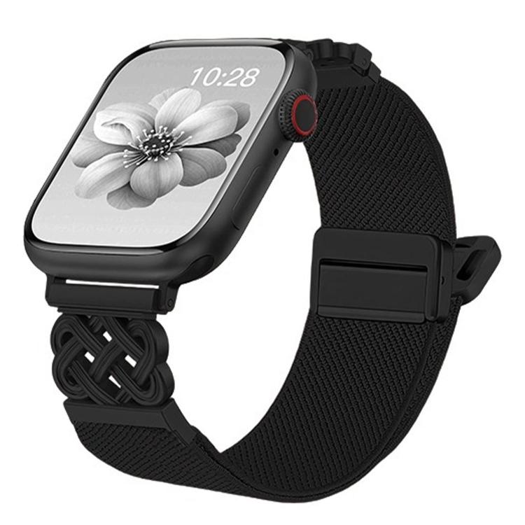 Chinese Knot Magnetic Buckle Twill Stretch Nylon Watch Band, For Apple Watch 49mm / 46mm / 45mm / 44mm, For Apple Watch 42mm / 41mm / 40mm / 38mm