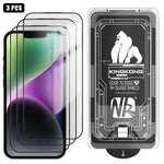 3pcs Easy Install Box Dust-Free 3D Curved Edge HD Electroplated Explosion-Proof Tempered Glass Film, For iPhone 17 Pro Max, For iPhone 17 Pro, For iPhone 17, For iPhone Air, For iPhone 16 Pro Max, For iPhone 16 Pro, For iPhone 16, For iPhone 15 Pro Max...