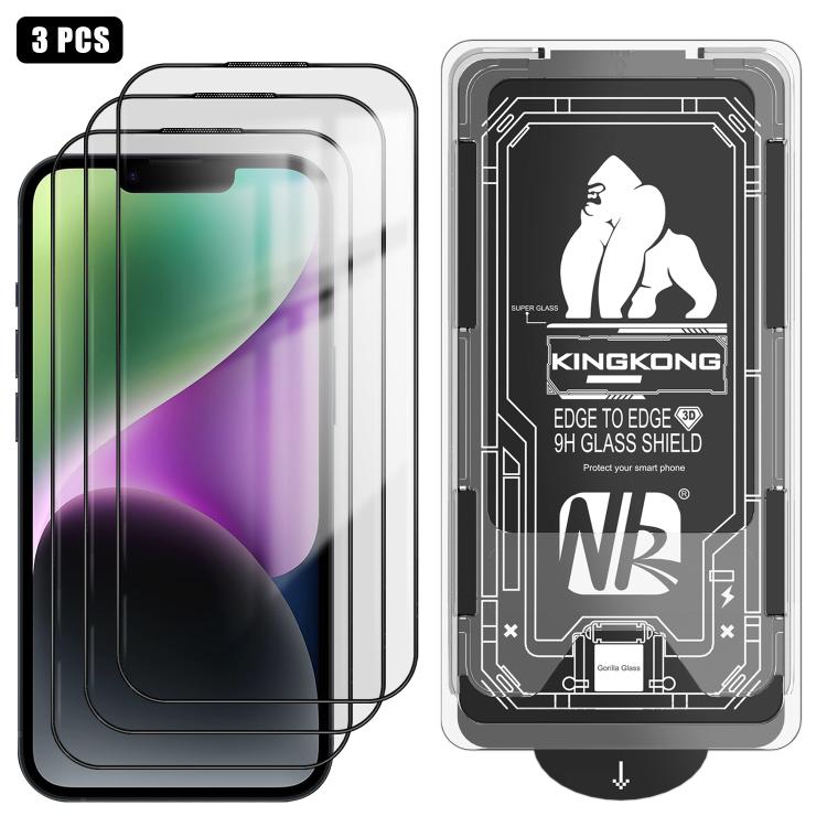 3pcs Easy Install Box Dust-Free 3D Curved Edge HD Electroplated Explosion-Proof Tempered Glass Film, For iPhone 17 Pro Max, For iPhone 17 Pro, For iPhone 17, For iPhone Air, For iPhone 16 Pro Max, For iPhone 16 Pro, For iPhone 16, For iPhone 15 Pro Max...