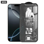 10pcs 3D Large Arc Edge Electroplated Explosion-Proof Scratch-Resistant Full-Screen HD Tempered Glass Film, For iPhone 17 Pro Max, For iPhone 17 Pro, For iPhone 17, For iPhone Air, For iPhone 16 Pro Max, For iPhone 16 Pro, For iPhone 16