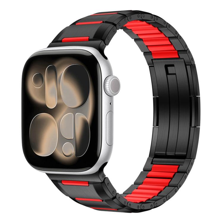 Multi-Faceted Rubber Inlaid Stainless Steel Watch Band, For Apple Watch 46mm / 49mm / 45mm / 44mm, For Apple Watch 42mm / 41mm / 40mm / 38mm