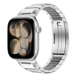 Multi-Faceted Rubber Inlaid Stainless Steel Watch Band, For Apple Watch 46mm / 49mm / 45mm / 44mm, For Apple Watch 42mm / 41mm / 40mm / 38mm