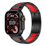 Multi-Faceted Rubber Inlaid Stainless Steel Watch Band, For Apple Watch 46mm / 49mm / 45mm / 44mm, For Apple Watch 42mm / 41mm / 40mm / 38mm