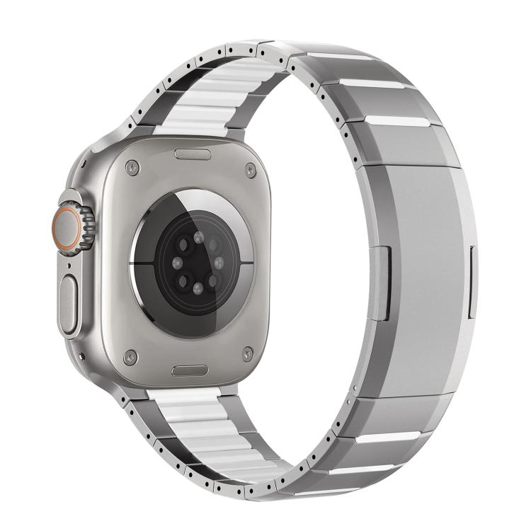 Curved Two-Tone Side-Release Stainless Steel Watch Band, For Apple Watch 49mm / 46mm / 45mm / 44mm, For Apple Watch 42mm / 41mm / 40mm / 38mm