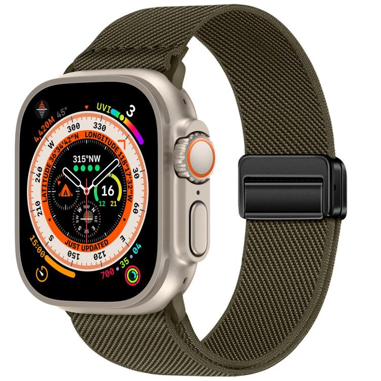 Double Magnetic Buckle Elastic Nylon Watch Band, For Apple Watch 49mm / 46mm / 45mm / 44mm, For Apple Watch 42mm / 41mm / 40mm / 38mm