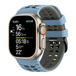 Double Holes Two Color Tire Texture Silicone Watch Band, For Apple Watch 49mm / 46mm / 45mm / 44mm