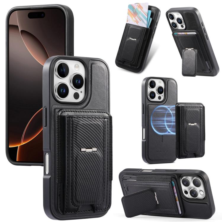 CaseNeo Fold Holder Retro Elastic Card Bag Magnetic Back Phone Case, For iPhone 15, For iPhone 14 / 13, For iPhone 14 Pro, For iPhone 14 Pro Max, For iPhone 13 Pro Max, For iPhone 13 Pro