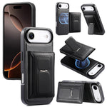 CaseNeo Retro Hinge Folding Wallet Magnetic Back Phone Case, For iPhone 17e / 16e, For iPhone 17 Pro Max, For iPhone 17 Pro, For iPhone 17, For iPhone Air, For iPhone 16 Pro Max, For iPhone 16 Pro, For iPhone 16 Plus, For iPhone 16, For iPhone 15 Pro M...