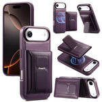 CaseNeo Retro Hinge Folding Wallet Magnetic Back Phone Case, For iPhone 17e / 16e, For iPhone 17 Pro Max, For iPhone 17 Pro, For iPhone 17, For iPhone Air, For iPhone 16 Pro Max, For iPhone 16 Pro, For iPhone 16 Plus, For iPhone 16, For iPhone 15 Pro M...
