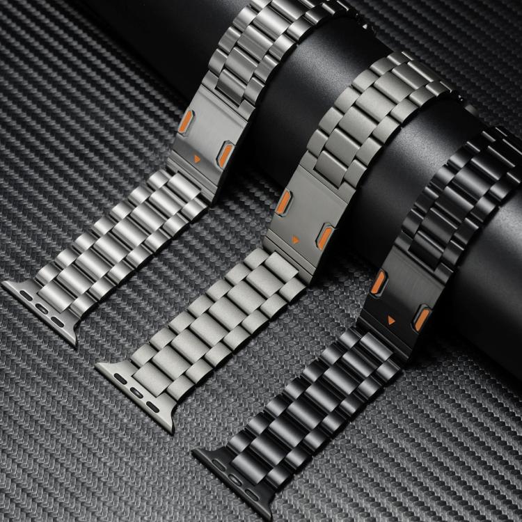 Titanium Alloy watchband Three Beads Magnetic Clasp For Apple Watch 46mm / 49mm / 45mm / 44mm, For Apple Watch 42mm / 41mm / 40mm / 38mm