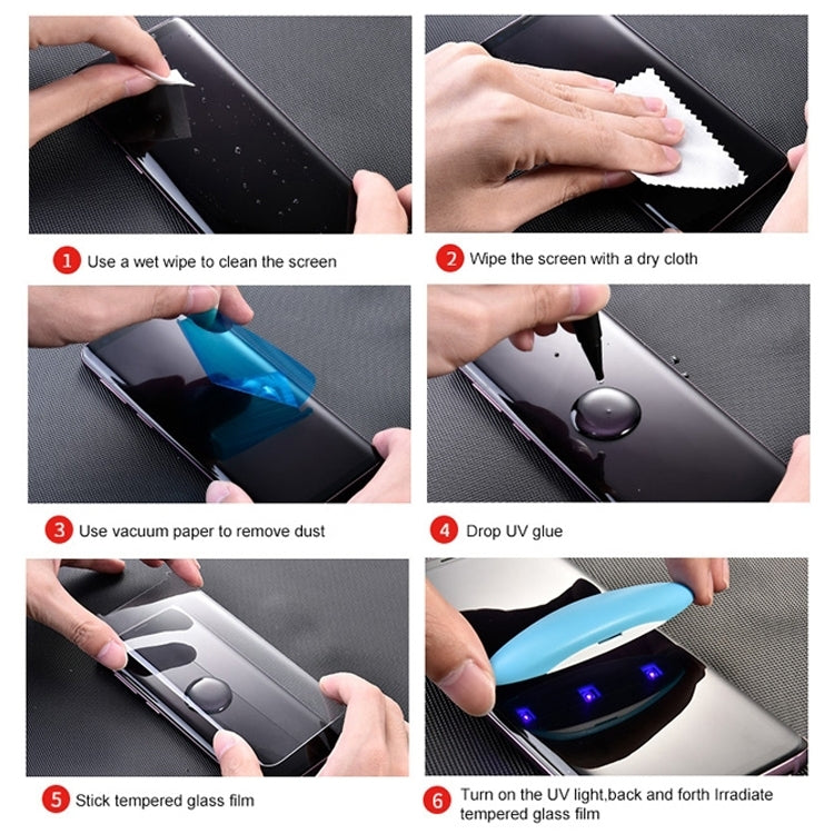 UV Liquid Curved Full Glue Full Screen Tempered Glass, For Galaxy S8(1 PC), For Galaxy S8 PLUS(1 PC), For Galaxy S9(1 PC), For Galaxy S9+(1 PC), For Galaxy Note 8, For Galaxy Note 9, For Galaxy S10 5G(1 PC), For Huawei  P20 Lite, For Huawei  P30       ...