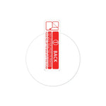 Sticker with instructions for removing protective film from tempered glass screen protector for smartwatches.