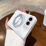 Roujing Foldable Hinge Magnetic Holder Phone Case, For iPhone Duo
