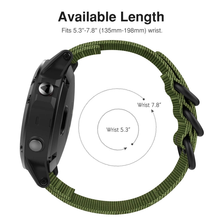 For Garmin Fenix 3 / 5X Universal 26MM Three-ring Nylon Watchband