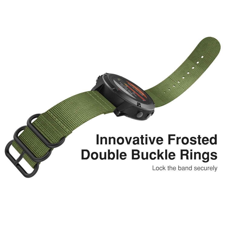 For Garmin Fenix 5S 20mm Three-ring Nylon Watchband
