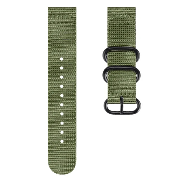 For Samsung Galaxy Watch Active 18mm S3 Nylon Three-ring Strap, For Samsung Galaxy Watch Active 2 18mm / Gear S3