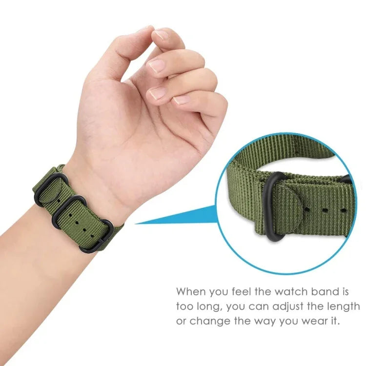 For Samsung Galaxy Watch Active 18mm S3 Nylon Three-ring Strap, For Samsung Galaxy Watch Active 2 18mm / Gear S3