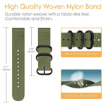 For Samsung Galaxy Watch Active 18mm S3 Nylon Three-ring Strap, For Samsung Galaxy Watch Active 2 18mm / Gear S3