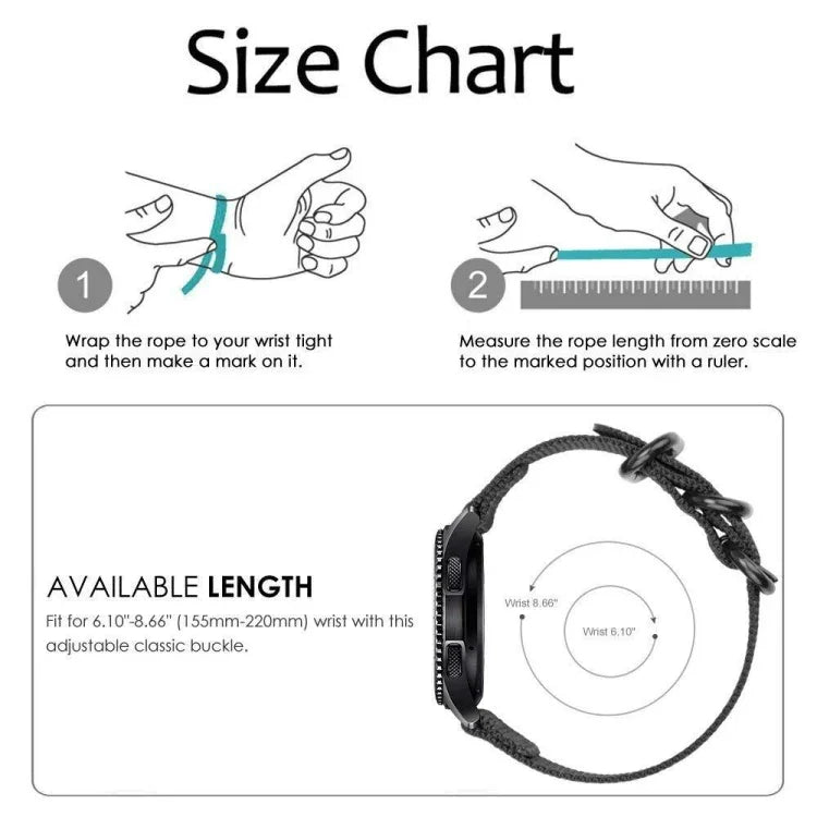 For Samsung Galaxy Watch Active 18mm S3 Nylon Three-ring Strap, For Samsung Galaxy Watch Active 2 18mm / Gear S3
