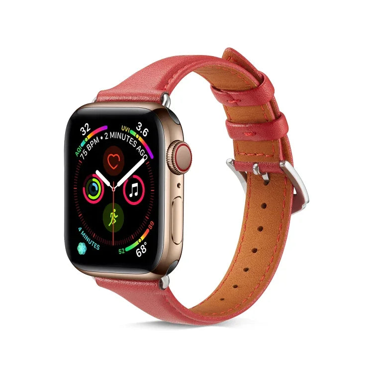For Apple Watch 3 / 2 / 1 Generations  38mm Universal Thin Leather Strap