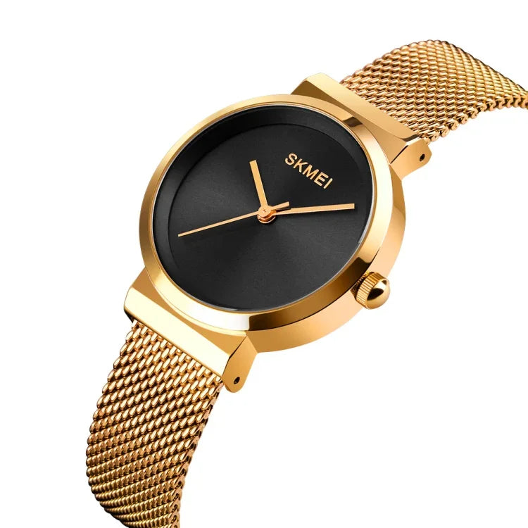 Skmei 1595 Fashion Elegant Scale Free Steel Mesh Belt Women's Watch Waterproof Business Student Quartz Watch Female