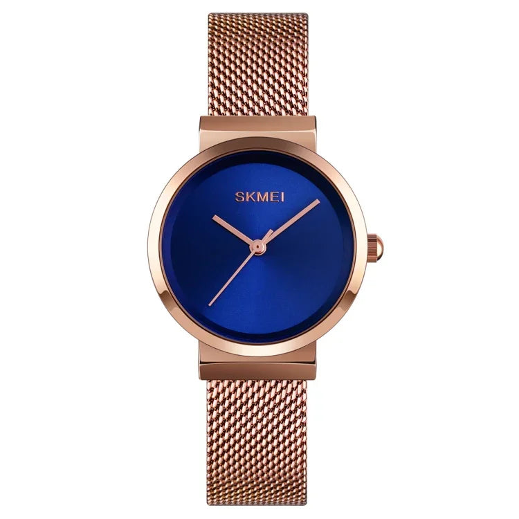 Skmei 1595 Fashion Elegant Scale Free Steel Mesh Belt Women's Watch Waterproof Business Student Quartz Watch Female