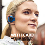 NVAHVA MP3 Player Bluetooth Headphone, Wireless Sport Headset MP3 Player With FM Radio, Stereo Earphone TF Card MP3 Max to 32GB, mini-503 Blue, mini-503 Gold