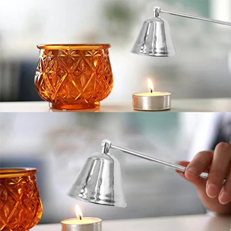 Bright Chrome Silver Candle Mask Candle Extinguisher Aroma Candle Candle Accessories, Candle Mask
