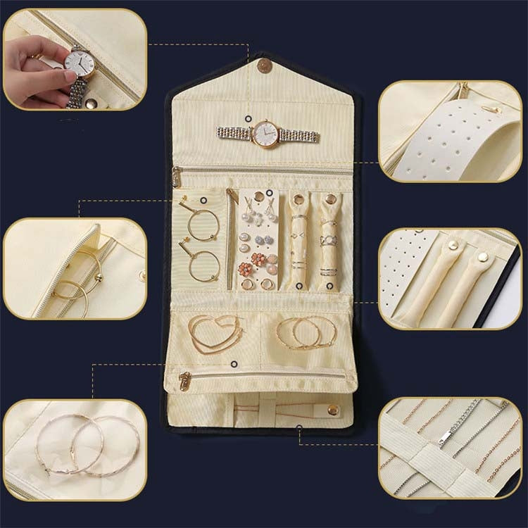 P.travel Multifunctional Portable Earrings Ring Jewelry Storage Bag