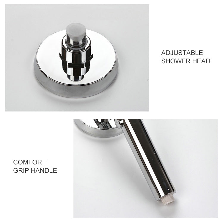 Universal Pressurized One-touch Water Stop Hand Shower Head, White Color Gold