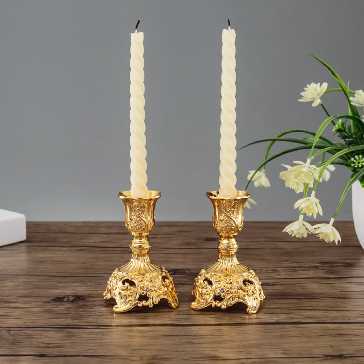 Two PCS/Set Sapphire Single Candle Light Dinner Candle Holder Decoration Wedding Candle Holder, 7.6X7.6X18.8cm