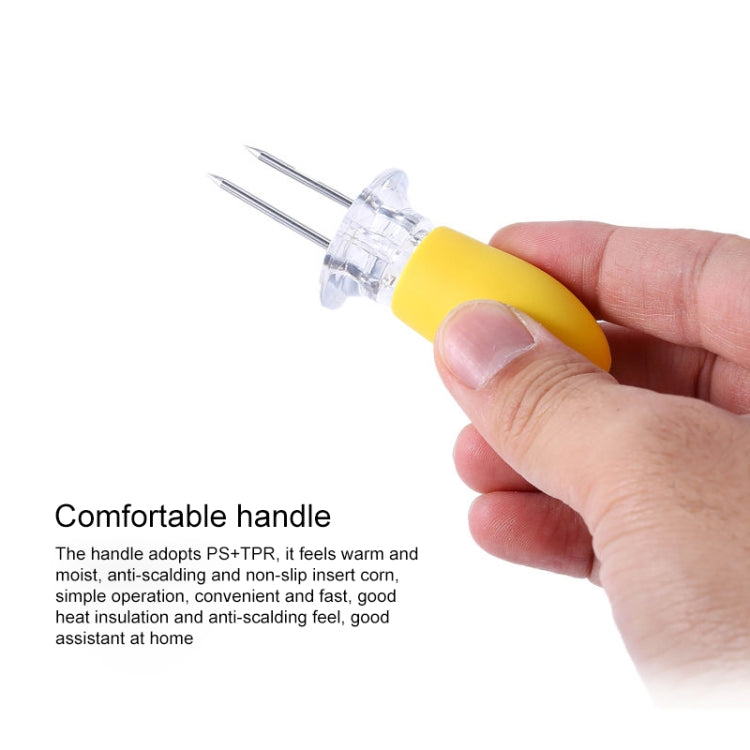 5 Pairs Outdoor BBQ Stainless Steel Corn Fork Fruit Fork Corn Device