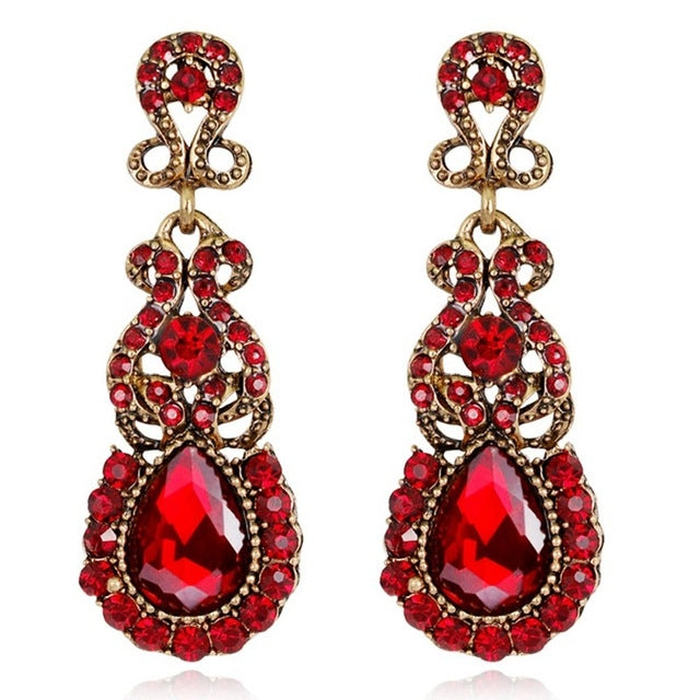 Classic Drop Earrings Exaggerated Atmospheric Alloy Stud Earrings, Red