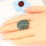 Women Charms Bohemia Jewelry Antique Resin Ethnic Rings, 7