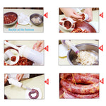 2 PCS Sausage Machine Meat Stuffer Filler Hand Operated Salami Maker, 12x17x19cm