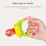 Baby Nipple Fresh Food Fruit Milk Feeding Bottles Learn Feeding Drinking Handle Teething Pacifier with Bell, S
