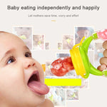 Baby Nipple Fresh Food Fruit Milk Feeding Bottles Learn Feeding Drinking Handle Teething Pacifier with Bell, S