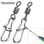 10pcs /Pack Stainless Steel Fishing Connector Bearing Rolling Swivel Connector Fishing Gear Accessories, 12(17mm), 10(20mm), 8(22mm), 7(25mm), 6(26mm), 5(29mm), 4(30mm), 3(34mm), 2(36mm), 1(40mm)