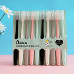 10 in 1 Household Macaron Bamboo Charcoal Adult Ice Cream Soft Hair Toothbrush