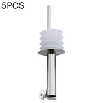 5 PCS Glass Bottle Stopper Stainless Steel Oil Stopper Silicone Stopper, White Hat Straight Mouth, White Hat Automatic Cap, Black Hat Straight Mouth, Black Hat Automatic Cap