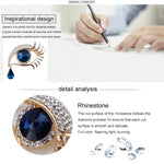 Fashion Angel Tears Brooch Pin Diamond Eyelash Corsage, Golden white diamond blue eyes, Golden white diamonds and black eyes, Silver white diamond blue eyes, Silver and white diamonds