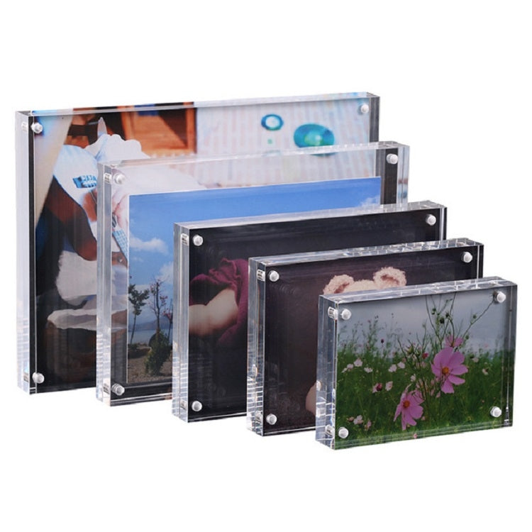 Magnetic Acrylic Transparent Rectangle Photo Frame Creative Birthday Photo Frame, 55x82mm, 60x90mm, 75x105mm, 89x128mm, 102x153mm, 128x178mm, 150x210mm, 254x203mm, 210x297mm
