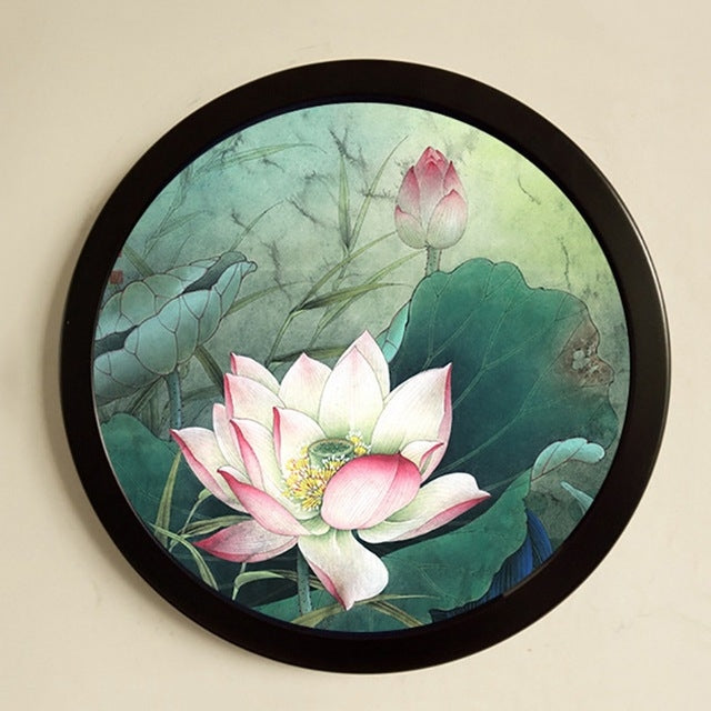 Hanging Wall  Mounted Round Photo Frame Creative Gifts  Home Decoration Wood-based Photo Frame Holder, 10 inch