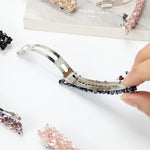 Fashion Girls Headwear Crystal Rhinestone Elastic Hair Clip Hair Accessories