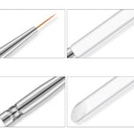 3 PCS Nail Art Brush Crystal Acrylic Thin Liner Drawing Pen Painting Stripes Flower Manicure Tools