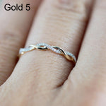 Woman Classical Cubic Zirconia Twist Shape Ring, gold, rose gold, sliver