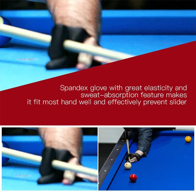 10 PCS/ Set Spandex Snooker Billiard Cue Glove Pool Left Hand Open Three Finger Snooker Accessory
