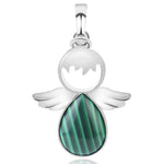 Women Angel Wings Pendants Natural Crystal Stone Necklaces