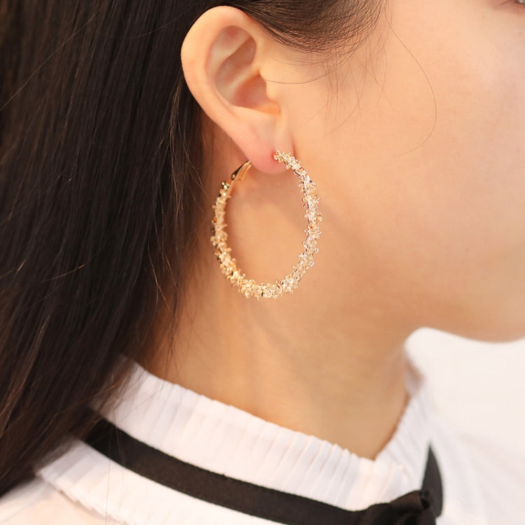 Vintage Round Fashion Earrings Female Jewellery, gold, white