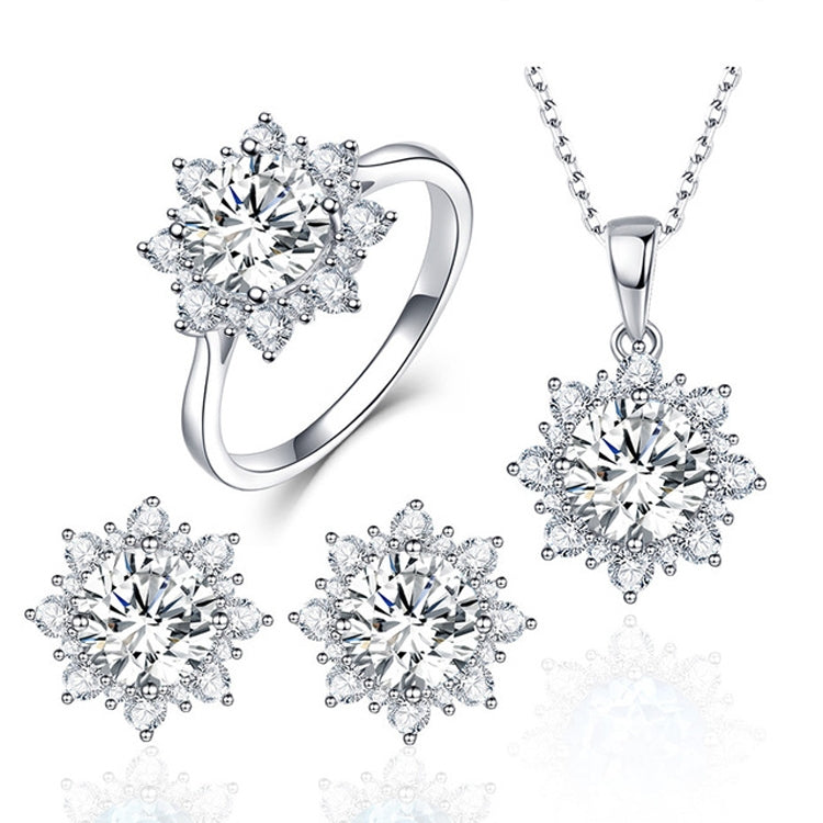 3 PCS/Set Snow Shape Gemstone Jewelry Set For Women, 6, 7, 8, 9, 10